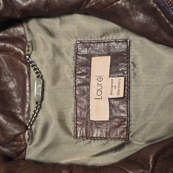 LAUREL Brown Leather Coat - Picture 2 of 10